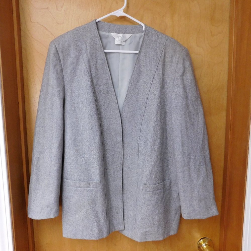 Vintage Wool Open Front Blazer